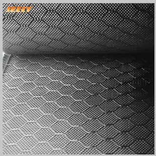 Color negro 3K 240gsm 0.30mm tela hexagonal de fibra de carbono en forma de panal